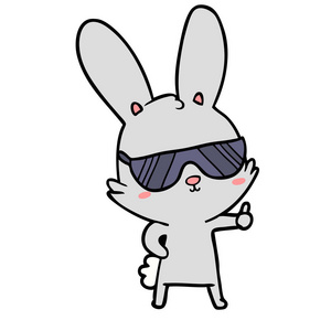 卡通墨镜可爱的卡通兔子戴墨镜照片