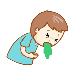呕吐卡通生病的人呕吐的卡通矢量照片