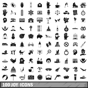 100 欢乐图标集，简单的样式