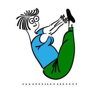 普拉提卡通图片