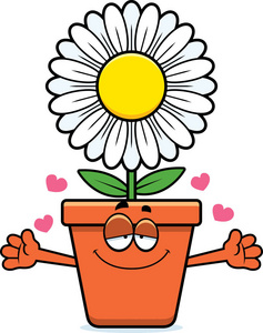 卡通花盆拥抱照片