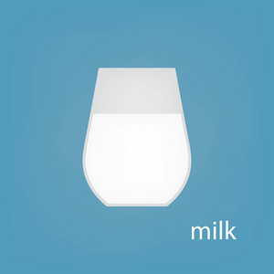 玻璃牛奶图标矢量插图