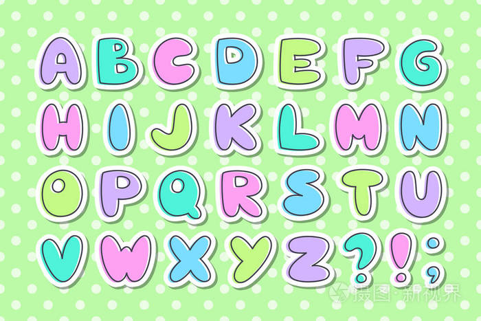 矢量婴儿字母表