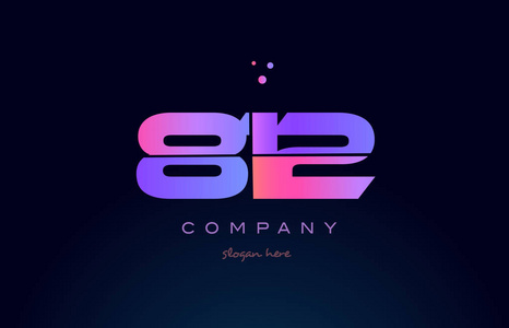 812 粉色洋红色紫色数字位数数字标识图标矢量照片