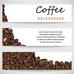 矢量抽象插图与咖啡豆。咖啡屋