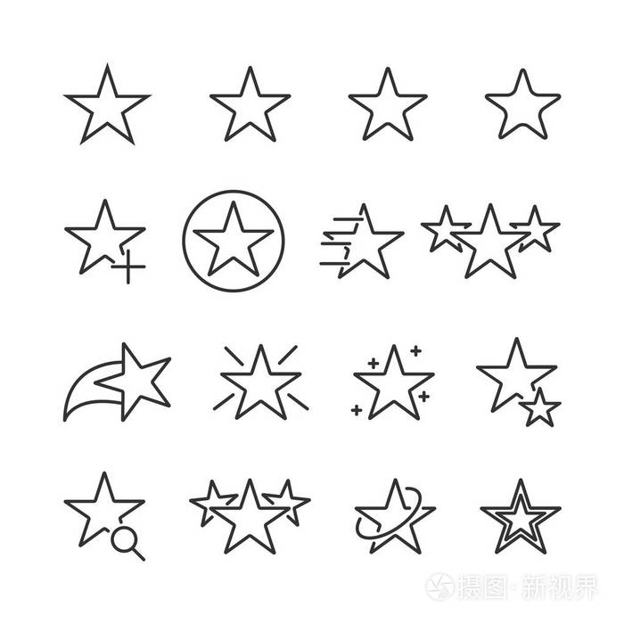 集线星形图标的矢量图像