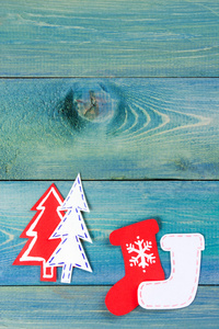 圣诞乡村背景老式木板木与克里斯马