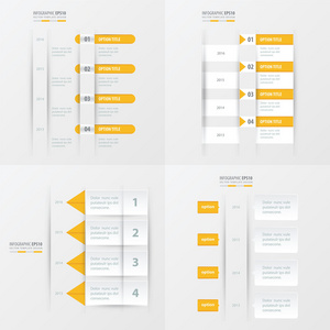 时间轴设计 4 项黄色的颜色