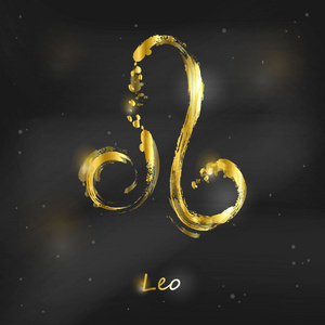 狮子水彩插图星座狮子座的抽象插图照片