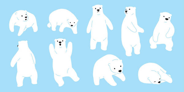 熊矢量北极熊标志图标涂鸦插图字符卡通
