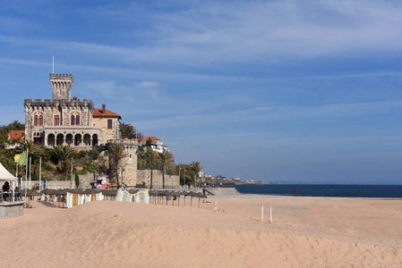 海滩和城堡的埃斯托利尔，葡萄牙