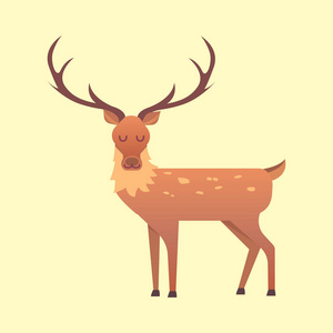 圣诞驯鹿假日哺乳动物鹿圣诞庆祝可爱装饰冬季艺术新的一年野生动物动物特征矢量图