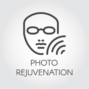 抽象人的肖像.美容, 护肤, 保健治疗的理念.脸部轮廓.图形轮廓标签.