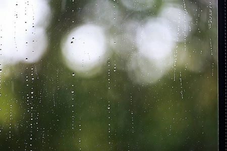 雨滴流入玻璃