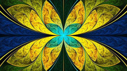 美丽非凡色彩斑斓的彩色玻璃.孙叶是神话般的植物照片