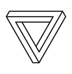 视觉错觉.在白色上隔离的矢量插图.神圣的几何学.