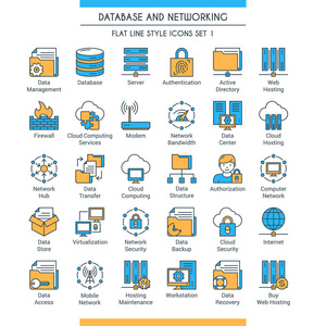 数据库和网络图标1