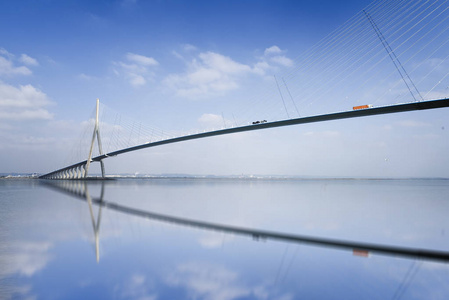 在法国塞纳河 pont de 诺曼底