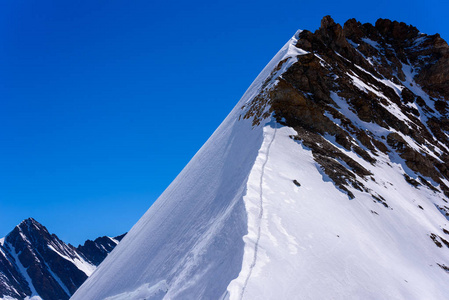 阿莱奇冰川冰景观在瑞士阿尔卑斯山, 欧洲