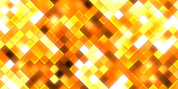 金色的黄色无缝明亮的正方形背景。彩色马赛克网格灯纹理。美丽的现代几何图形设计