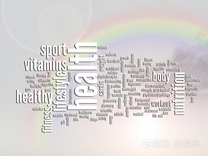 健康抽象词云