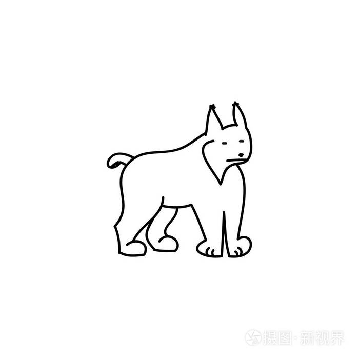 白色背景上的猞猁插画-正版商用图片0nc6bp-摄图新视界
