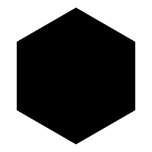 六角形图标黑色插画平面样式简单图像