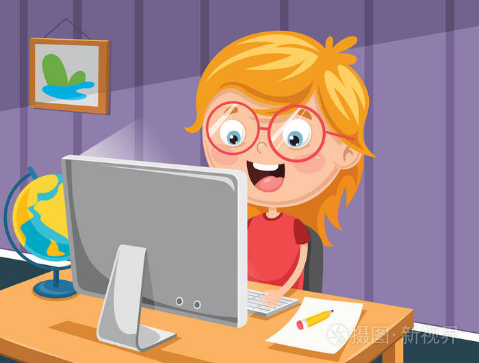 儿童计算机矢量图解