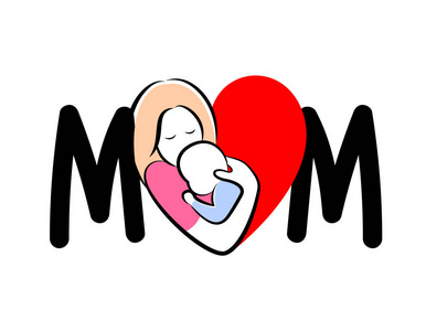 母亲节快乐的概念.在白色背景上隔离的矢量插图照片