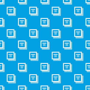 电脑 Cpu 处理器芯片图案无缝蓝