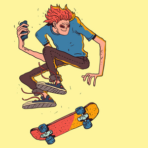 滑板跳跃图片-滑板跳跃素材-滑板跳跃插画-摄图新视界