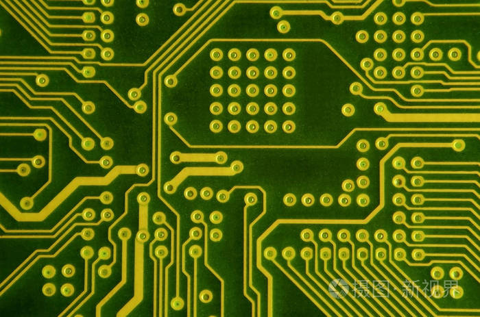 关闭彩色微电路板抽象技术背景详细的计算机机制