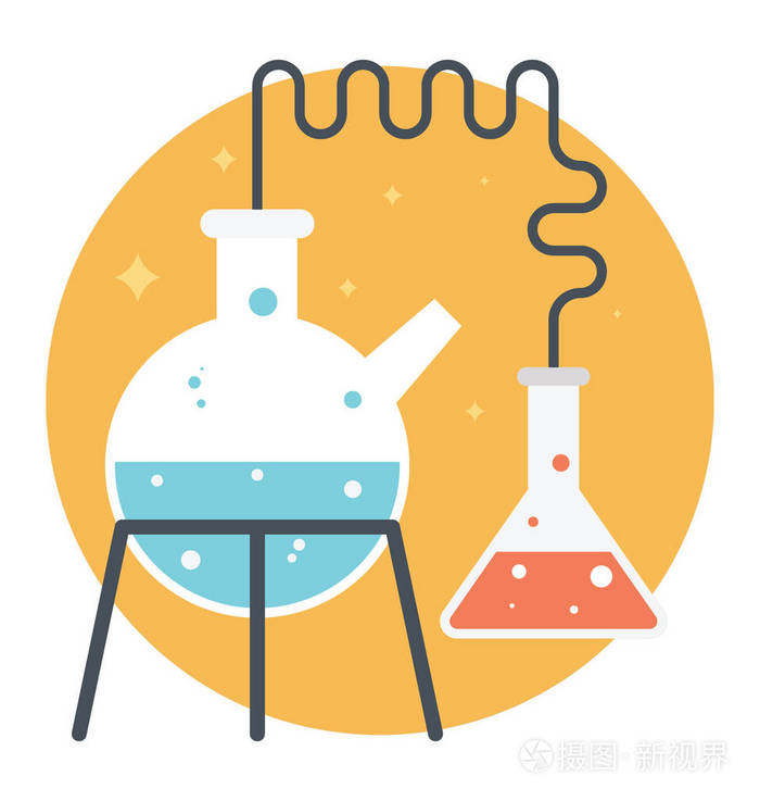 化学实验室实验过程科学教育观的平面图标