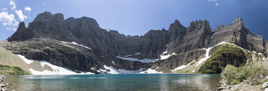 冰山湖全景冰川国家公园