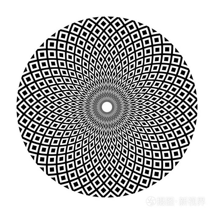 圆圈设计元素抽象几何旋转图案