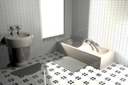 浴室, 3d 渲染
