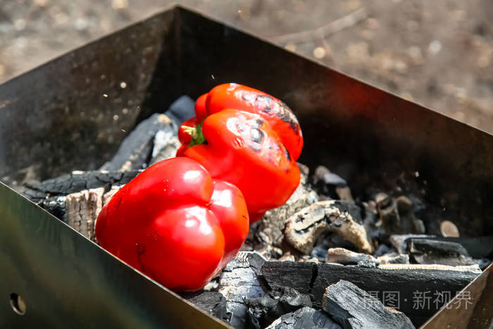 红甜椒烤烧烤烧烤野餐