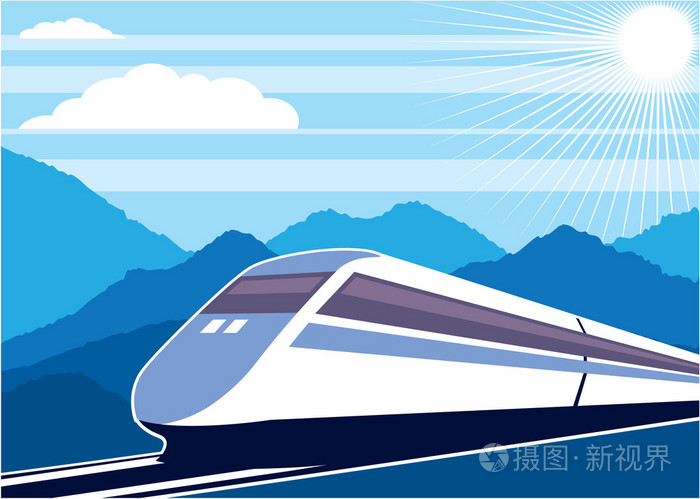快速火车矢量