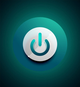 绿色按钮或电源图片