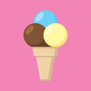 美味的冰淇淋在颜色背景, 向量例证