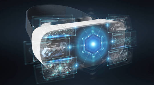 虚拟现实眼镜技术插图3d 渲染