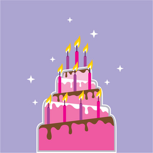 生日蛋糕 10 蜡烛矢量