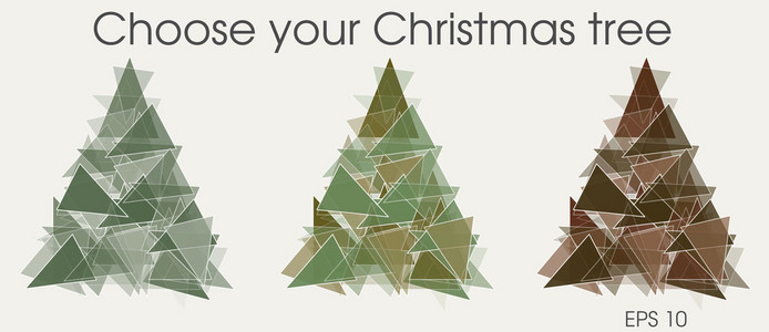 矢量圣诞树与三角形的设计