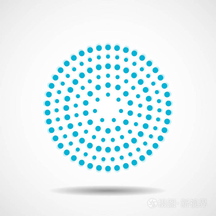 虚线圆圈的抽象在圆形的多彩点矢量设计元素