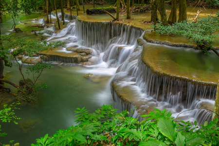 清迈梅 Kamin 瀑布在碧府省。泰国