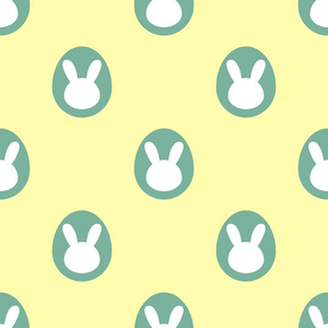 无缝模式。复活节兔子彩蛋黄色背景