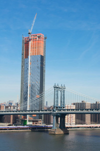 曼哈顿大桥的侧面图图片