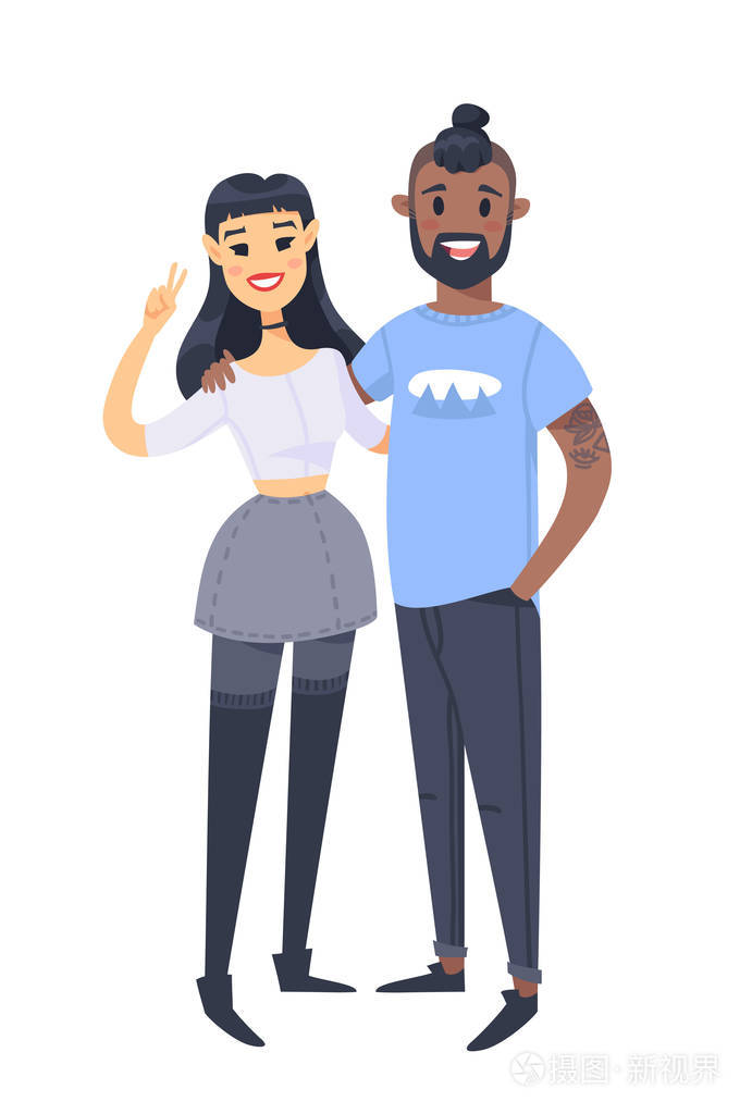 孤立在白色背景上的卡通人物