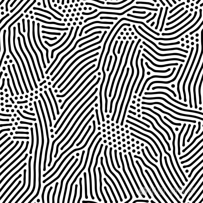 矢量有机的不规则线条和圆点图案抽象背景