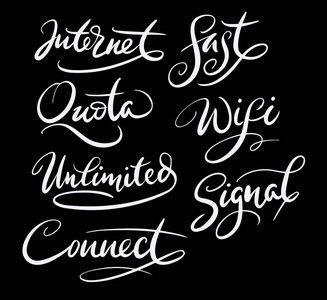 互联网和连接手写字体图片